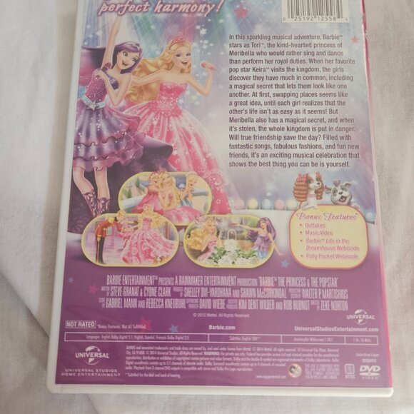 Barbie The Princess & The Popstar Movie DVD 2014 - Picture 2 of 4